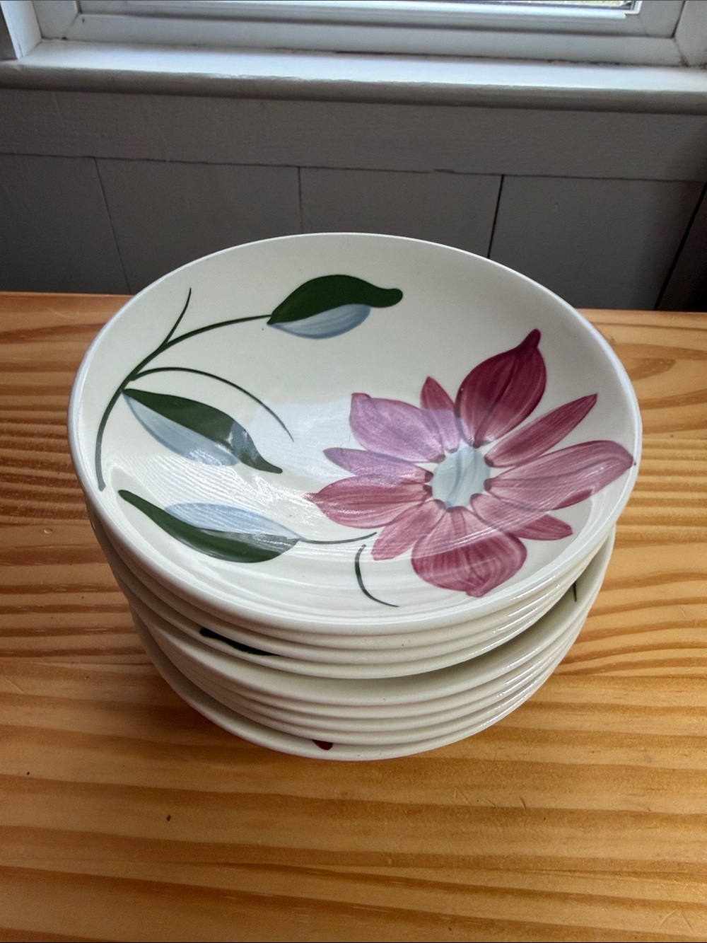 Vintage Blue Ridge Petal Point Salad Berry Bowls Set of 10